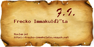 Frecko Immakuláta névjegykártya
